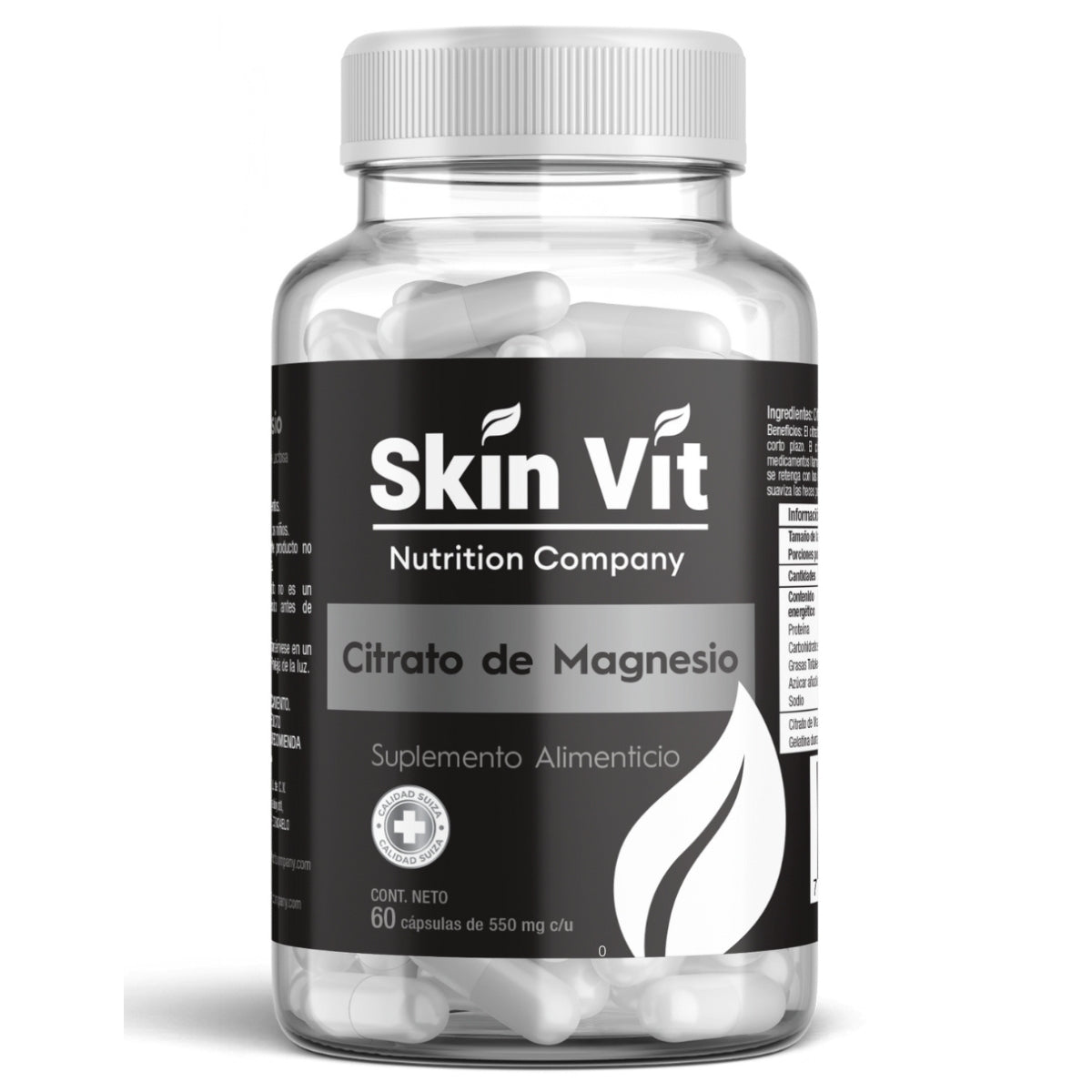 Citrato de Magnesio Skin Vit 60 Capsulas 550 mg