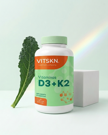 Vitamina D3 + Vitamina K2 Súper Premium Vit & Skn Nutrition Company 60 Cápsulas